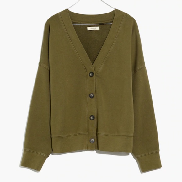 Madewell Sweaters - Madewell (Re)sourced Cotton Olive Button-Up Cardigan (S) cabincore normcore
